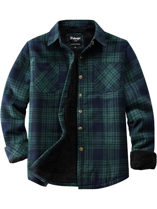 Jackets & Blazers - Cozy Sherpa Lined Flannel Shirt Jacket | Women's Plaid Button Down Outerwear